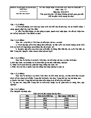 Đề thi chọn học sinh giỏi cấp thành phố môn Địa lí Lớp 9 - Năm học 2016-2017 (Có đáp án)
